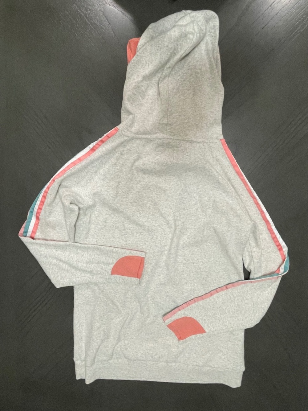 Ampersand Avenue Double Hood Hoodie Medium – Grey & Pink Pullover Sweatshirt